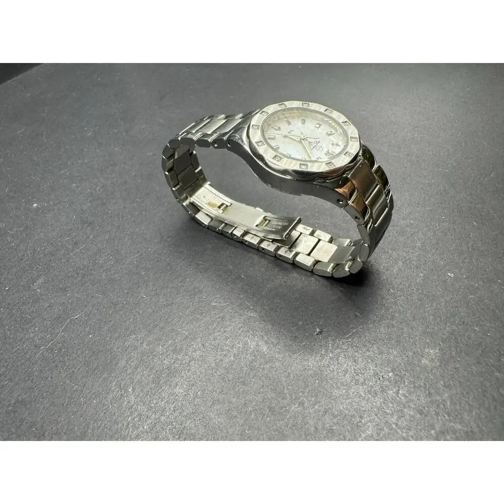 Bulova Marine Star 96R24 Women's Diamond Bezel Stainless Steel Watch Date 100M